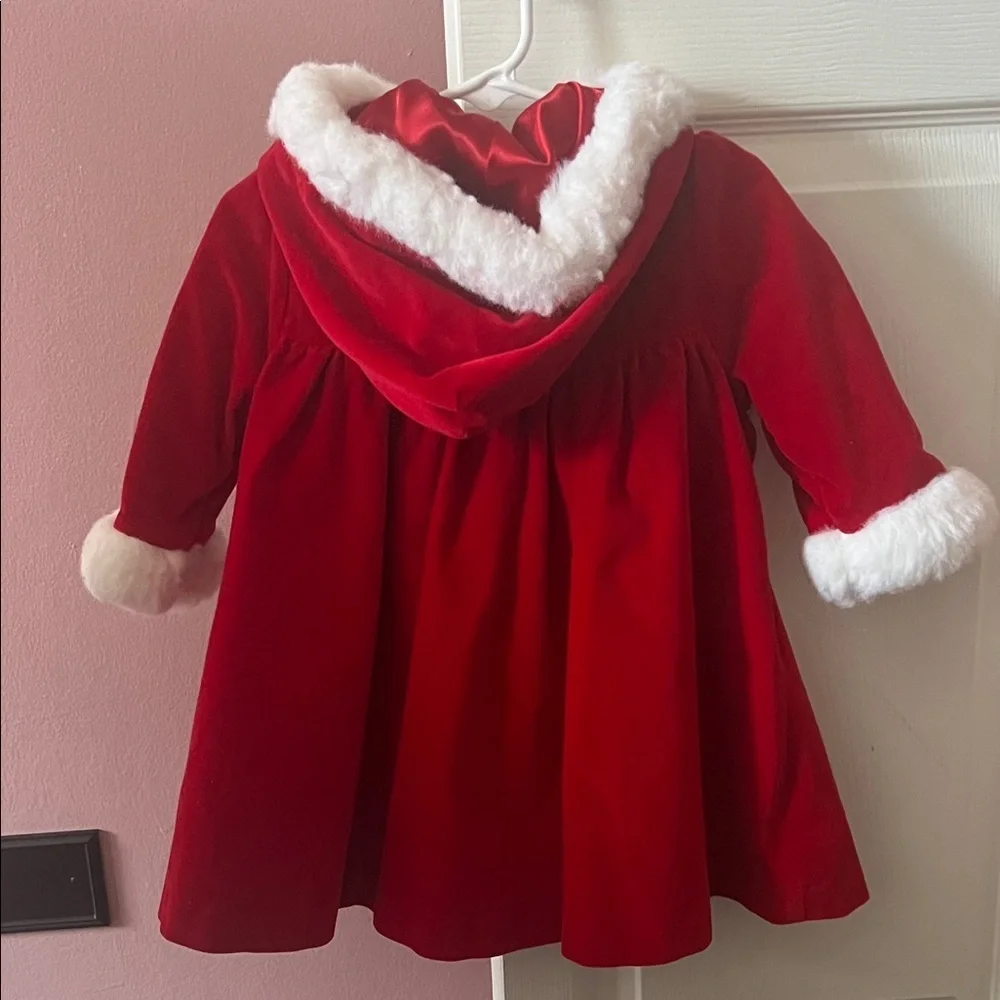 Chic Red Kids Pea Coat with White Trim